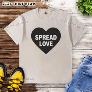 Alt Text: Premium Spread Love Jack Martin Pizza Movie Washed T-Shirt featuring a stylish design perfect for casual wear.