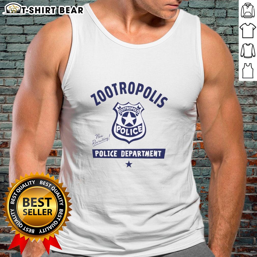 Premium Zootopia Police Department now recruiting tank top featuring a vibrant design for fans and collectors.