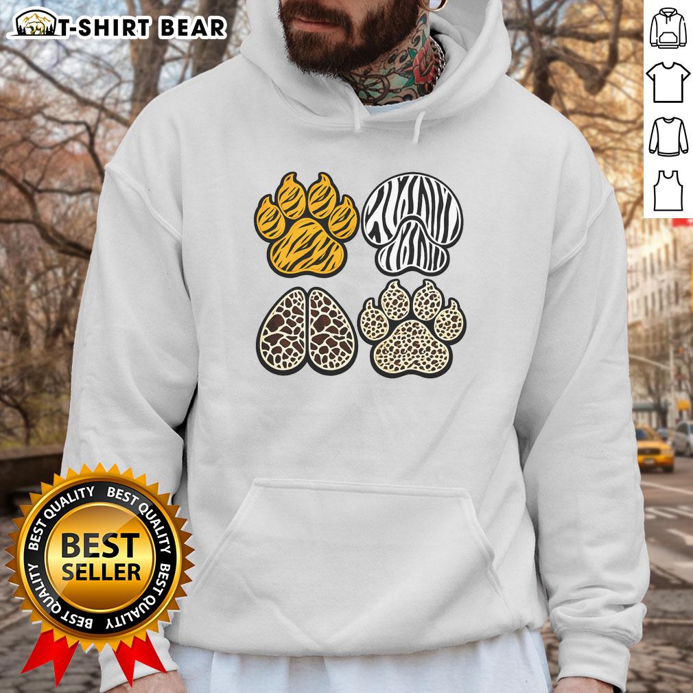 Cozy Pretty Animal Print Paws Hoodie featuring a stylish design and soft fabric, perfect for animal lovers.