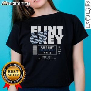 Pretty Flint Grey French Blue White Label Ladies Tee featuring a stylish design for casual wear.