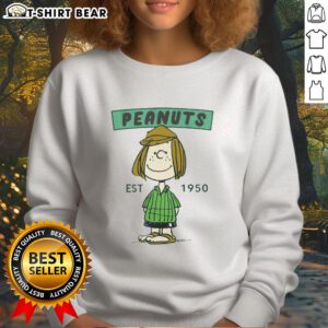 Pretty Peanuts Peppermint Patty Est 1950 sweatshirt featuring vibrant graphics and cozy design for fans.