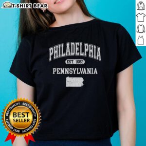 Pretty Philadelphia Pennsylvania Est 1682 Varsity Ladies Tee featuring a stylish design and vibrant colors for casual wear.
