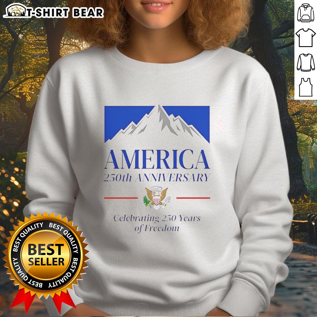 Top America 250th Anniversary Mountain Beer sweatshirt celebrating 250 years of freedom with a patriotic design.