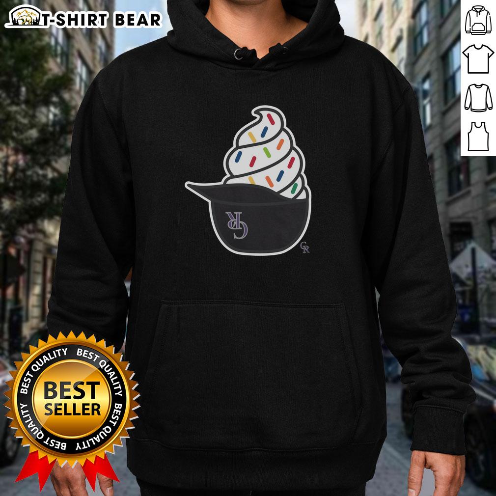 Cozy Top Colorado Rockies ice cream hoodie in vibrant colors, perfect for fans and chilly days.