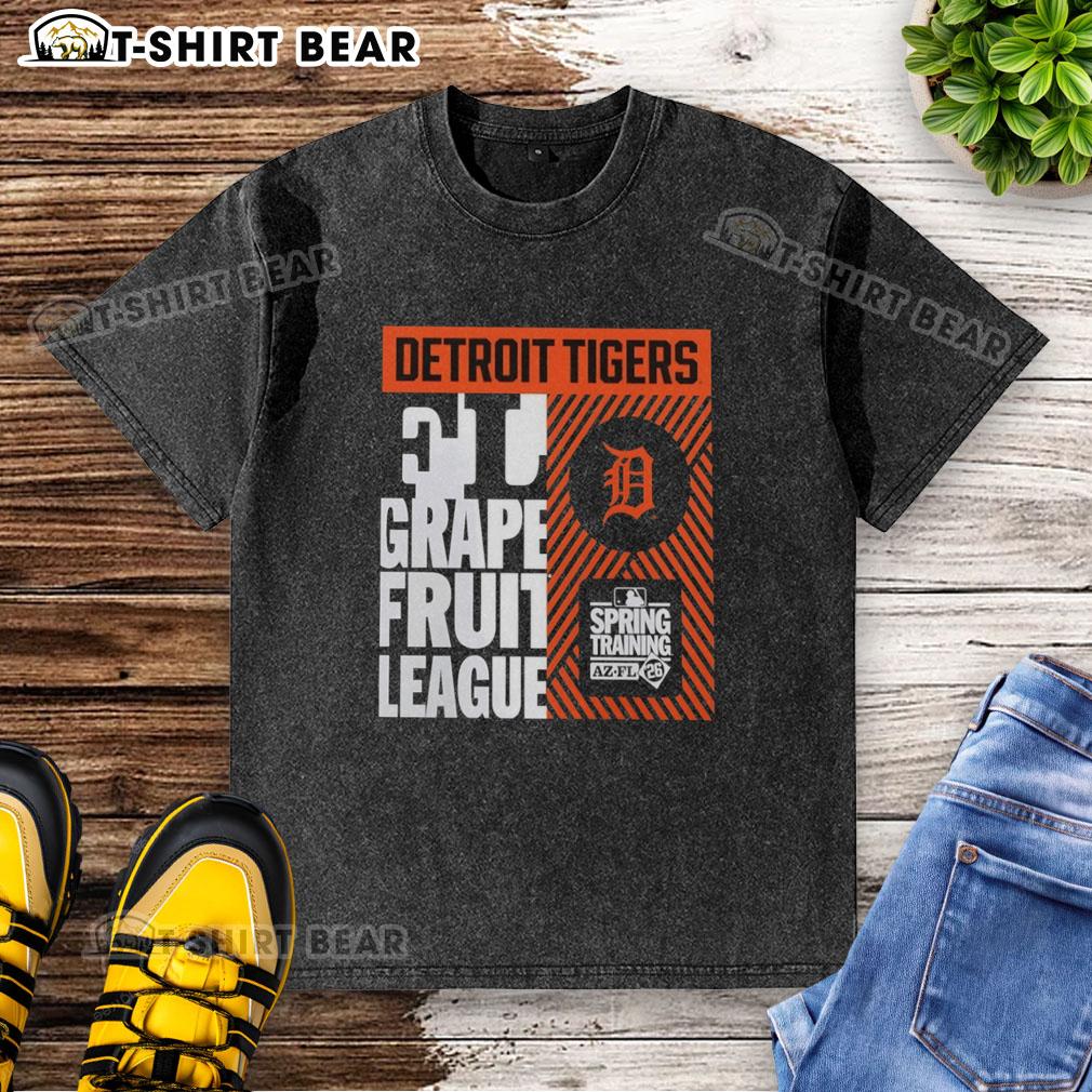 Top Detroit Tigers Grapefruit League Spring Training 2026 washed t-shirt featuring team colors and logo.