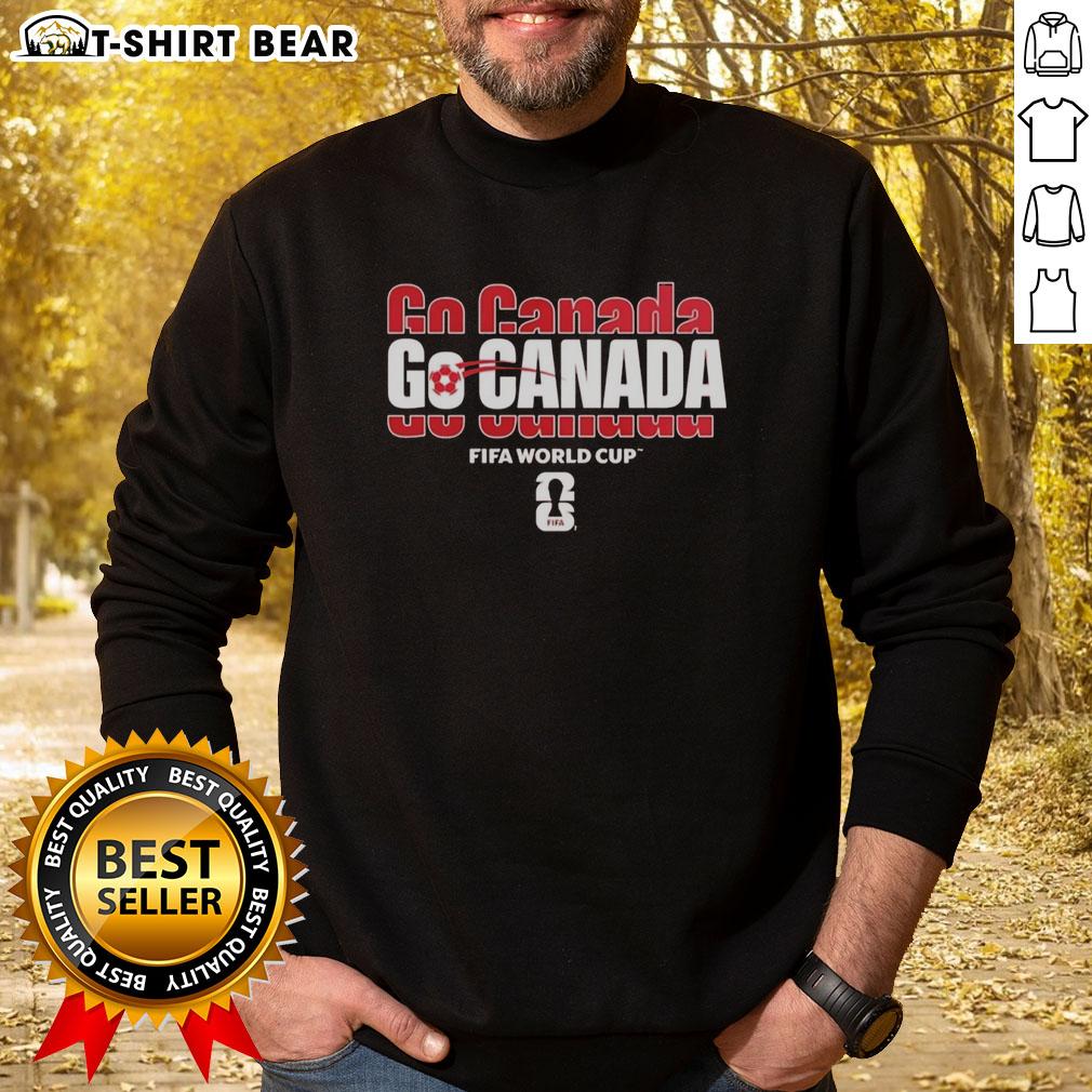 Cozy Top FIFA World Cup Go Canada 2026 sweatshirt featuring vibrant team colors and logo, perfect for fans.