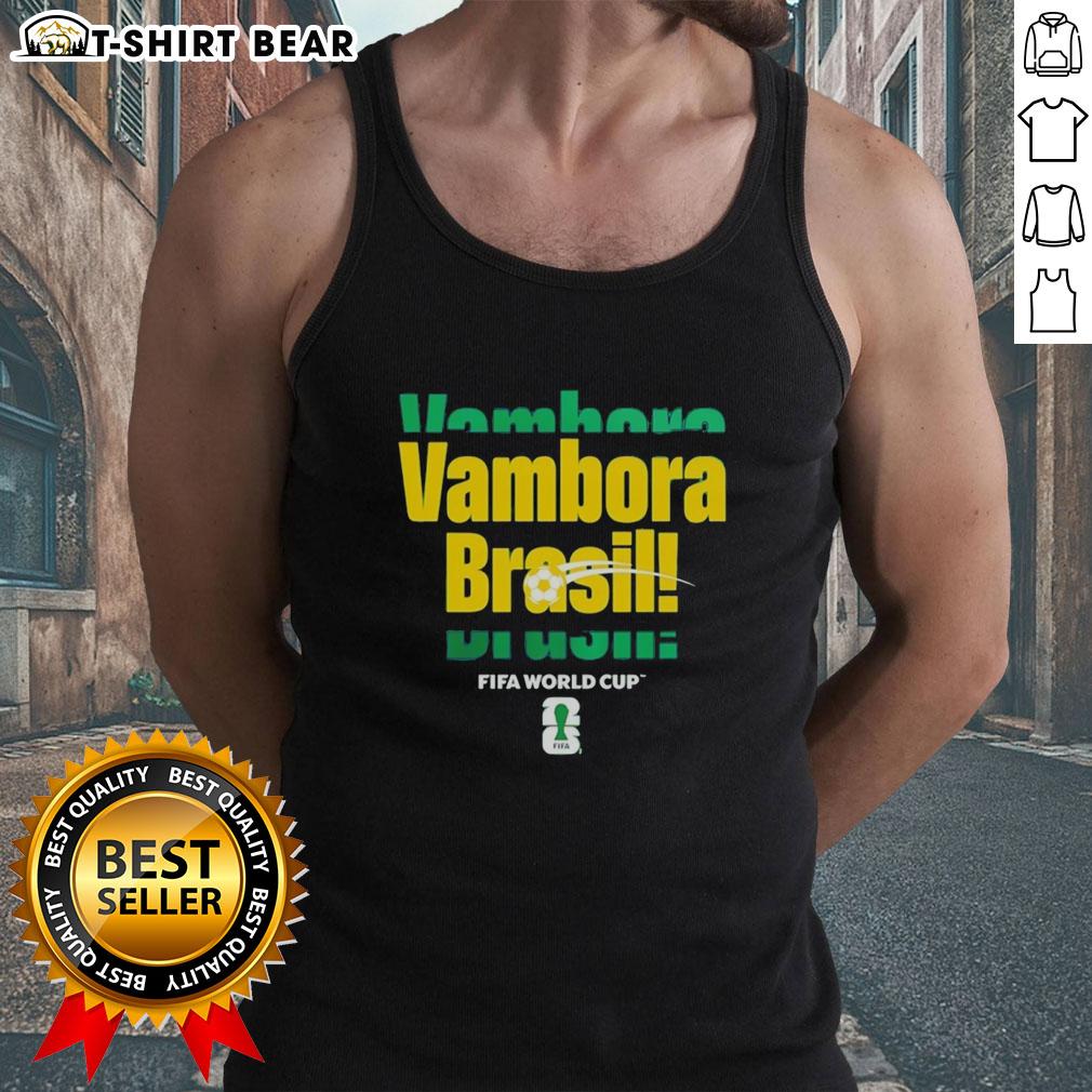 Top FIFA World Cup Vambora Brazil 2026 tank top featuring vibrant colors and a stylish design for soccer fans.