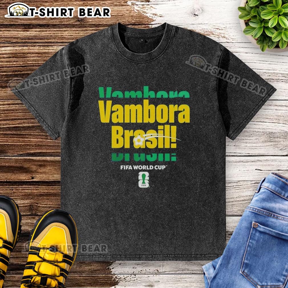 Top FIFA World Cup Vambora Brazil 2026 washed t-shirt featuring vibrant graphics and comfortable fit for fans.