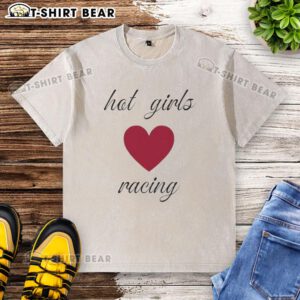 Top hot girls love racing wearing a stylish washed t-shirt from Bookswithjess, showcasing a fun and trendy vibe.
