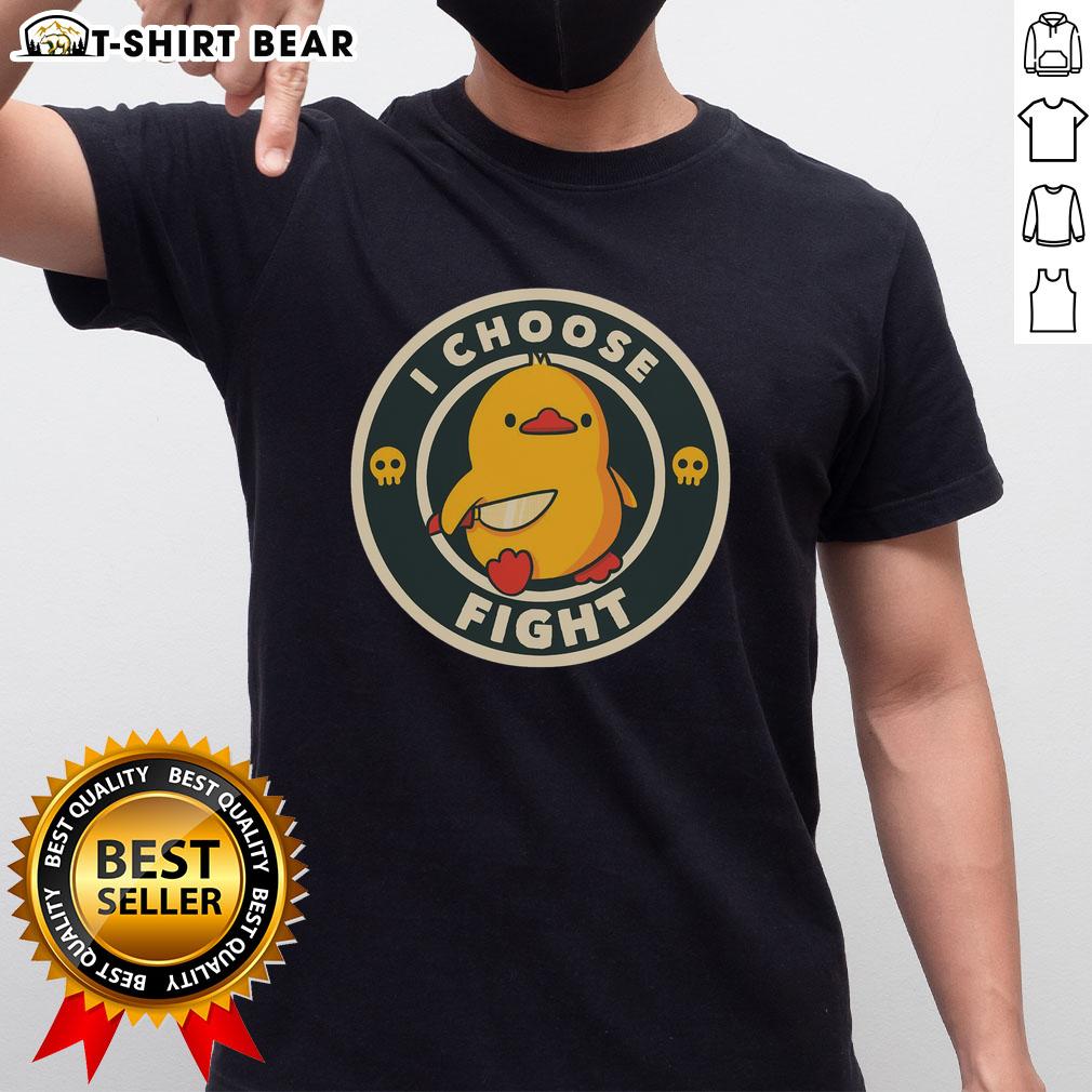 Top I Choose Fight Cute Chicken T-Shirt featuring a playful chicken graphic, perfect for casual wear and chicken lovers.