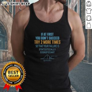 Funny tank top featuring the phrase 'If at first you don't succeed, try 2 more times for significant failure' design.
