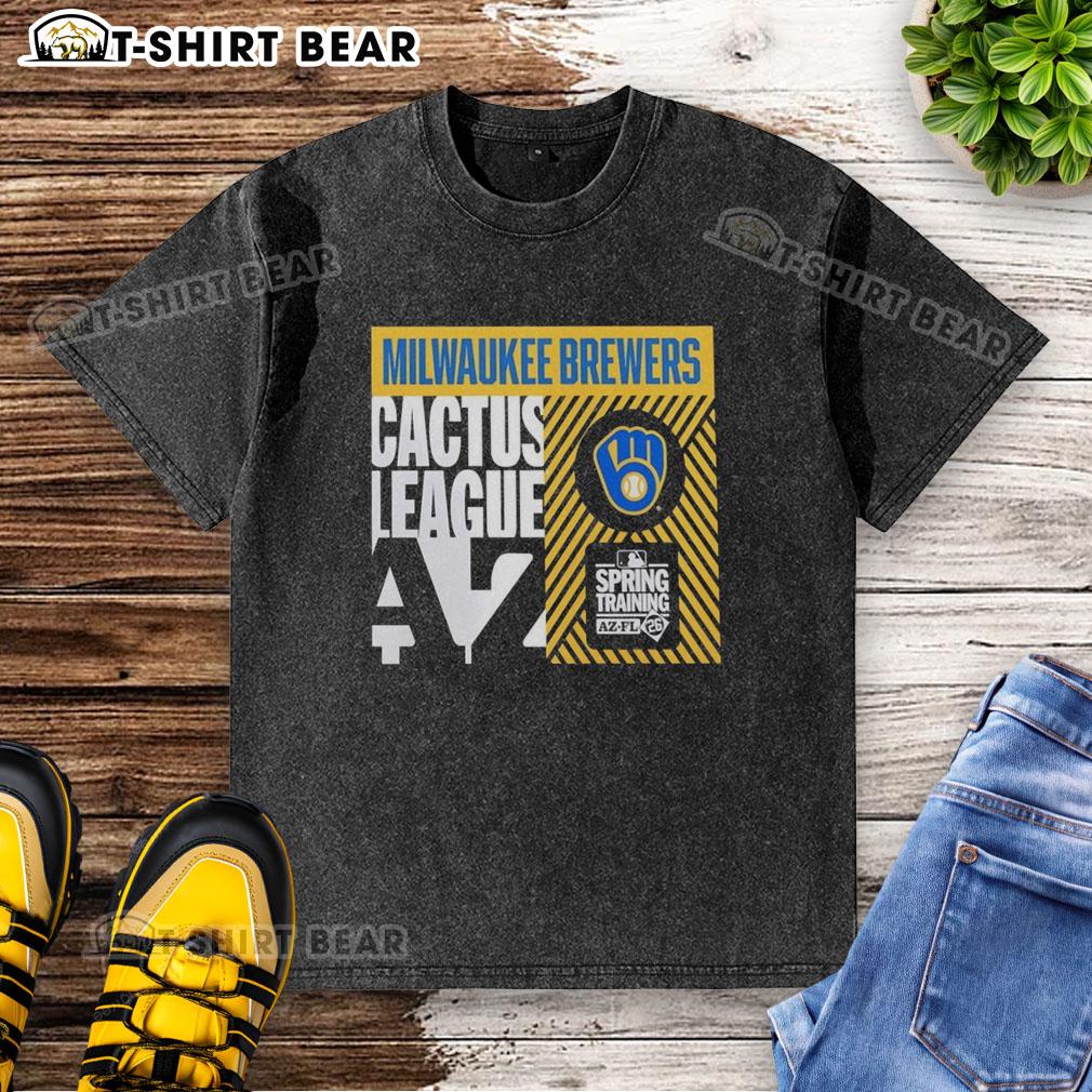 Top Milwaukee Brewers Cactus League Spring Training 2026 washed t-shirt featuring team logo and relaxed fit.