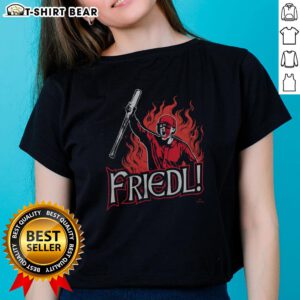 Top Tj Friedl Battle Cry Ladies Tee featuring a bold graphic design and stylish fit, perfect for fans and casual wear.
