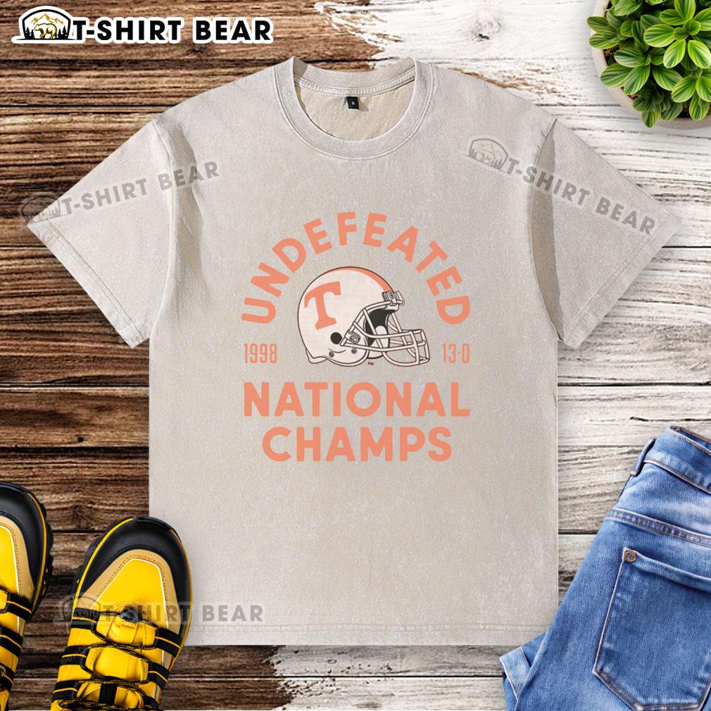 Good 1998 Utah Football National Champs washed t-shirt featuring vintage design and team colors for sports enthusiasts.