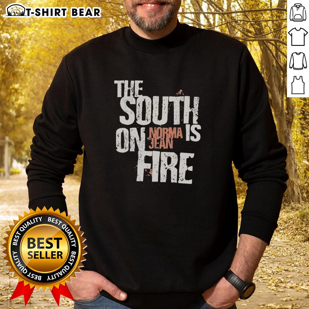 Good Norma Jean 'The South Is On Fire' sweatshirt featuring vibrant design and cozy fit, perfect for Southern style lovers.
