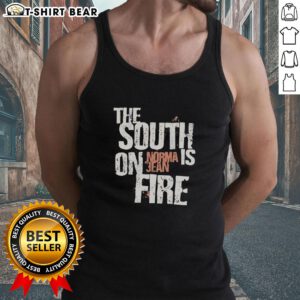 Alt Text: Good Norma Jean The South Is On Fire tank top featuring bold design and vibrant colors for summer fashion.