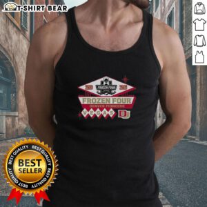 Men's ice hockey tank top featuring Denver Pioneers logo for 2026 NCAA Frozen Four championship.