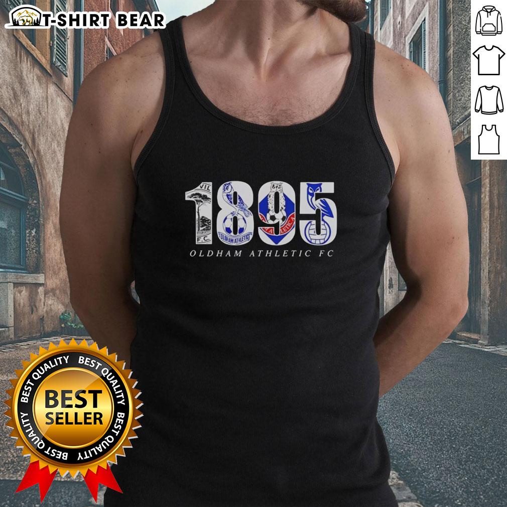 Good Oldham Adult FC 1895 logo on a stylish tank top, perfect for fans of vintage football apparel.