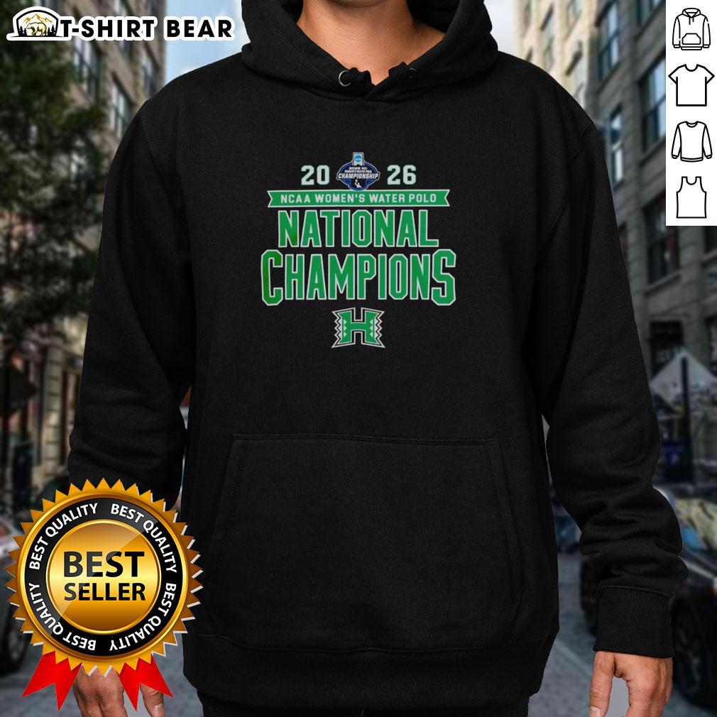 Victory hoodie celebrating Hawaii Rainbow Wahine, 2026 NCAA Women's Water Polo National Champs, showcasing team pride.