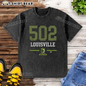 Nice 502 Louisville Kings Area Code washed t-shirt in casual style, perfect for local pride and everyday wear.