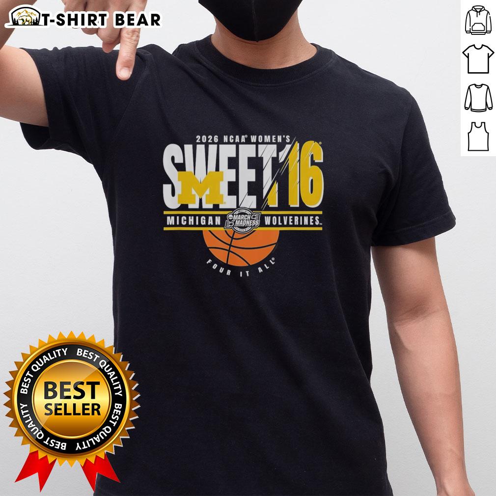 Nice Michigan Wolverines NCAA Women's Sweet 16 2026 Men's March Madness T-shirt featuring team logo and vibrant design.