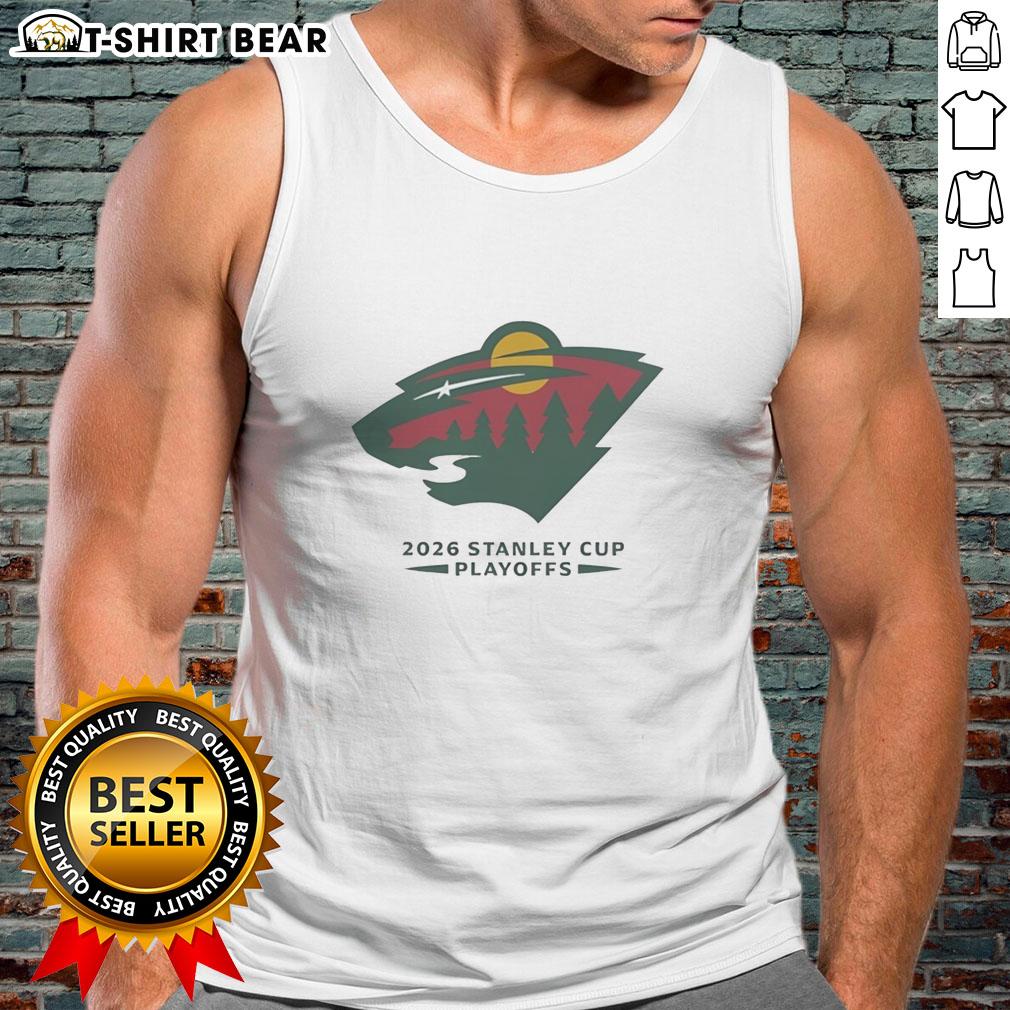 Nice Minnesota Wild NHL 2026 Stanley Cup Playoffs tank top featuring team colors and logo, perfect for game day.