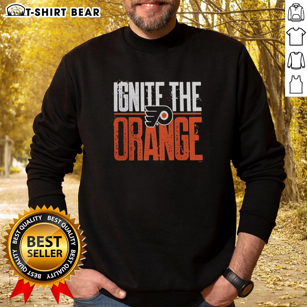 Nice Philadelphia Flyers Ignite the Orange 2026 Stanley Cup Playoffs sweatshirt, featuring team logo and vibrant colors.