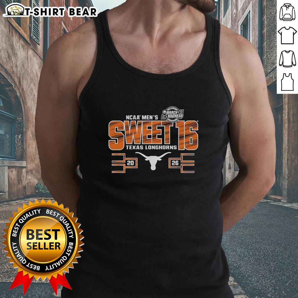 Nice Texas Longhorns NCAA Men's March Madness Sweet 16 2026 tank top showcasing team pride and sporty style.