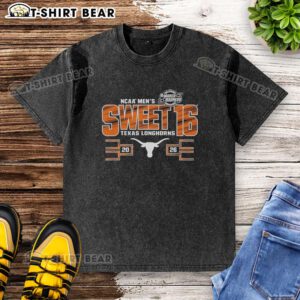 2026 NCAA Men's March Madness Sweet 16 Texas Longhorns washed t-shirt featuring team logo and vibrant colors.