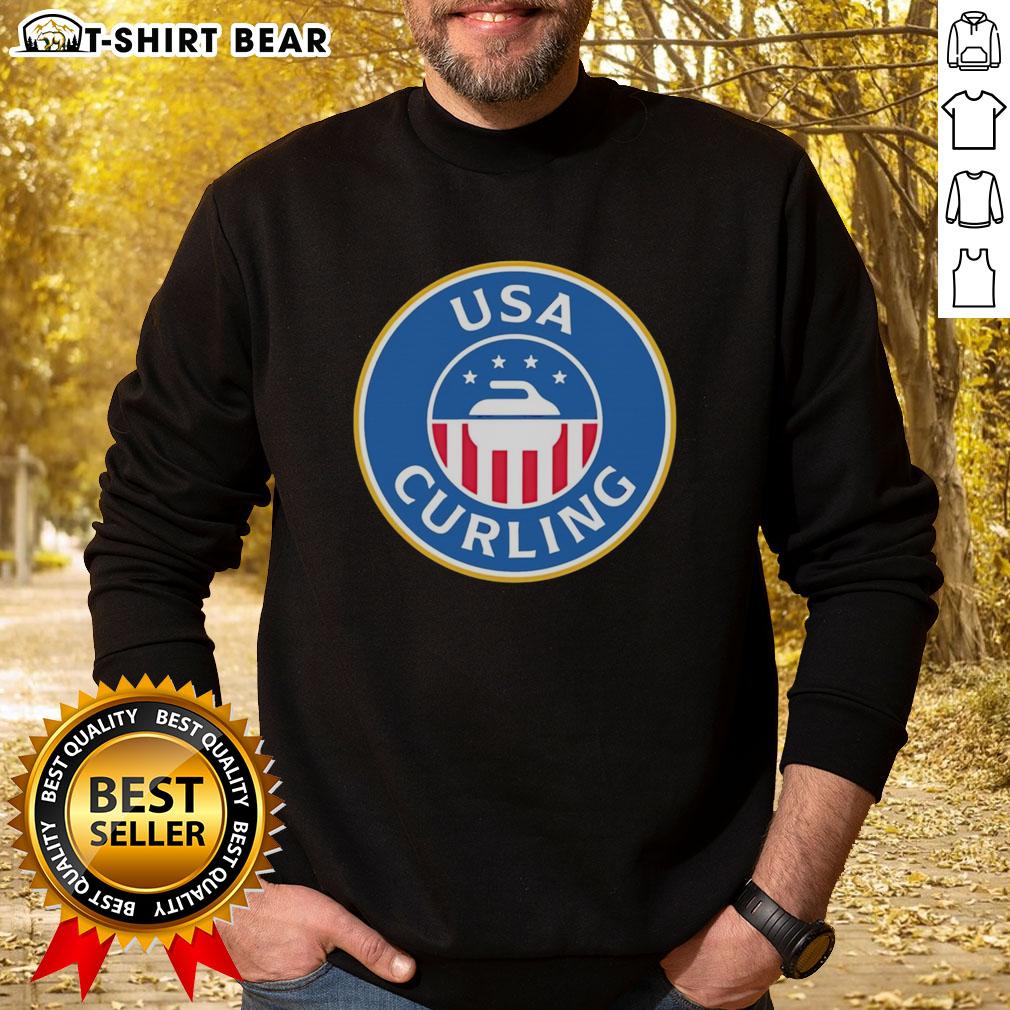 Alt Text: Cozy Nice USA Curling Winter Olympics sweatshirt featuring a stylish design for fans and athletes alike.