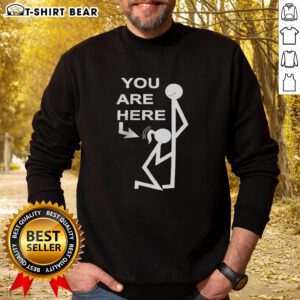 Nice You Are Here Stickman Meme Sweatshirt featuring a playful stick figure design, perfect for meme lovers.