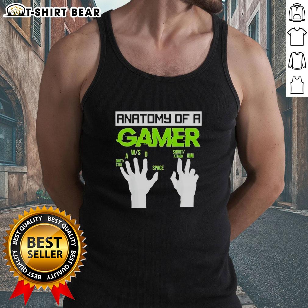 Official Anatomy of a Gamer Tank Top showcasing a stylish design for gaming enthusiasts, perfect for casual wear.