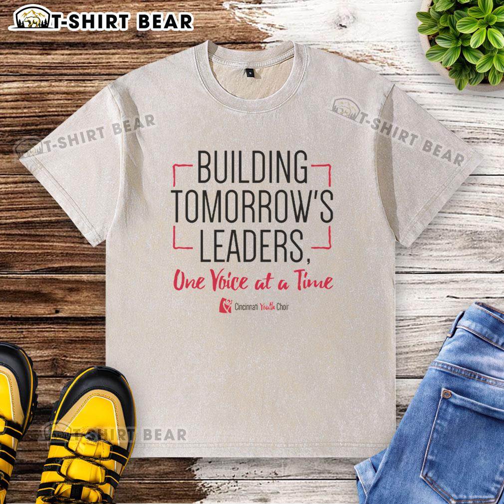 Official Cincinnati Youth Choir 'Building Tomorrow's Leaders' washed t-shirt featuring vibrant design and choir logo.