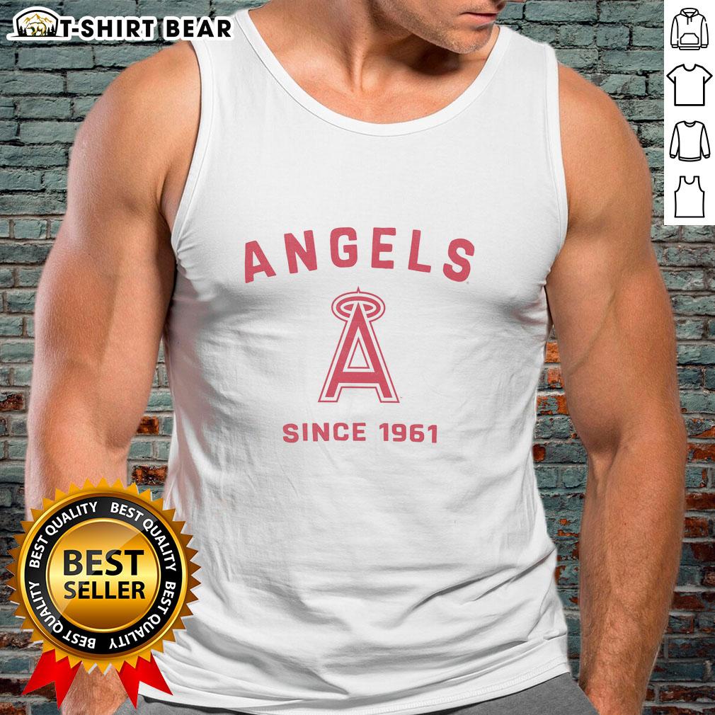 Alt Text: Official Los Angeles Angels Cooperstown Duster Tank Top featuring team logo and stylish design for fans.