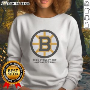 Original Boston Bruins ice hockey sweatshirt featuring big logo for NHL Stanley Cup Playoffs.