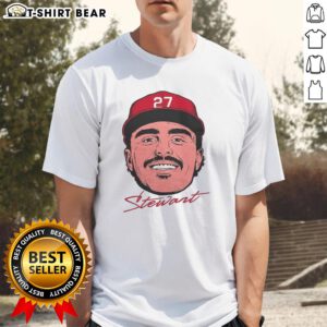 Premium Sal Stewart Cincinnati Reds MLB Big Face Signature T-Shirt featuring bold graphics and a comfortable fit.