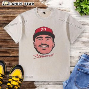 Premium Sal Stewart Cincinnati Reds MLB Big Face Signature Washed T-Shirt featuring bold graphics and a comfortable fit.