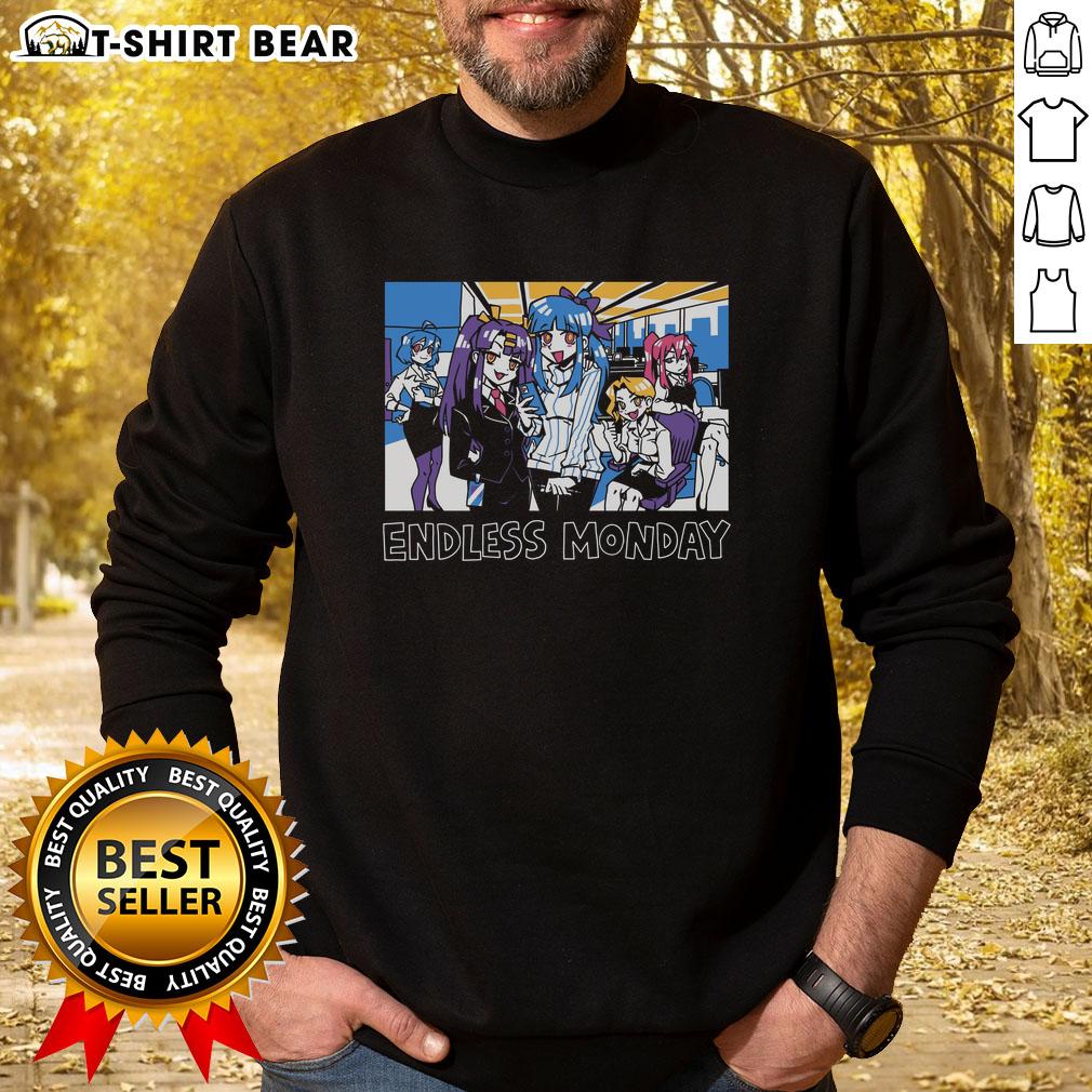 Alt Text: Cozy 'Pretty Endless Monday Dreams and Deadlines' family sweatshirt in a stylish design, perfect for casual wear.