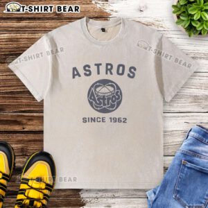Alt Text: Pretty Houston Astros Cooperstown Duster Washed T-Shirt featuring vibrant team colors and stylish vintage design.