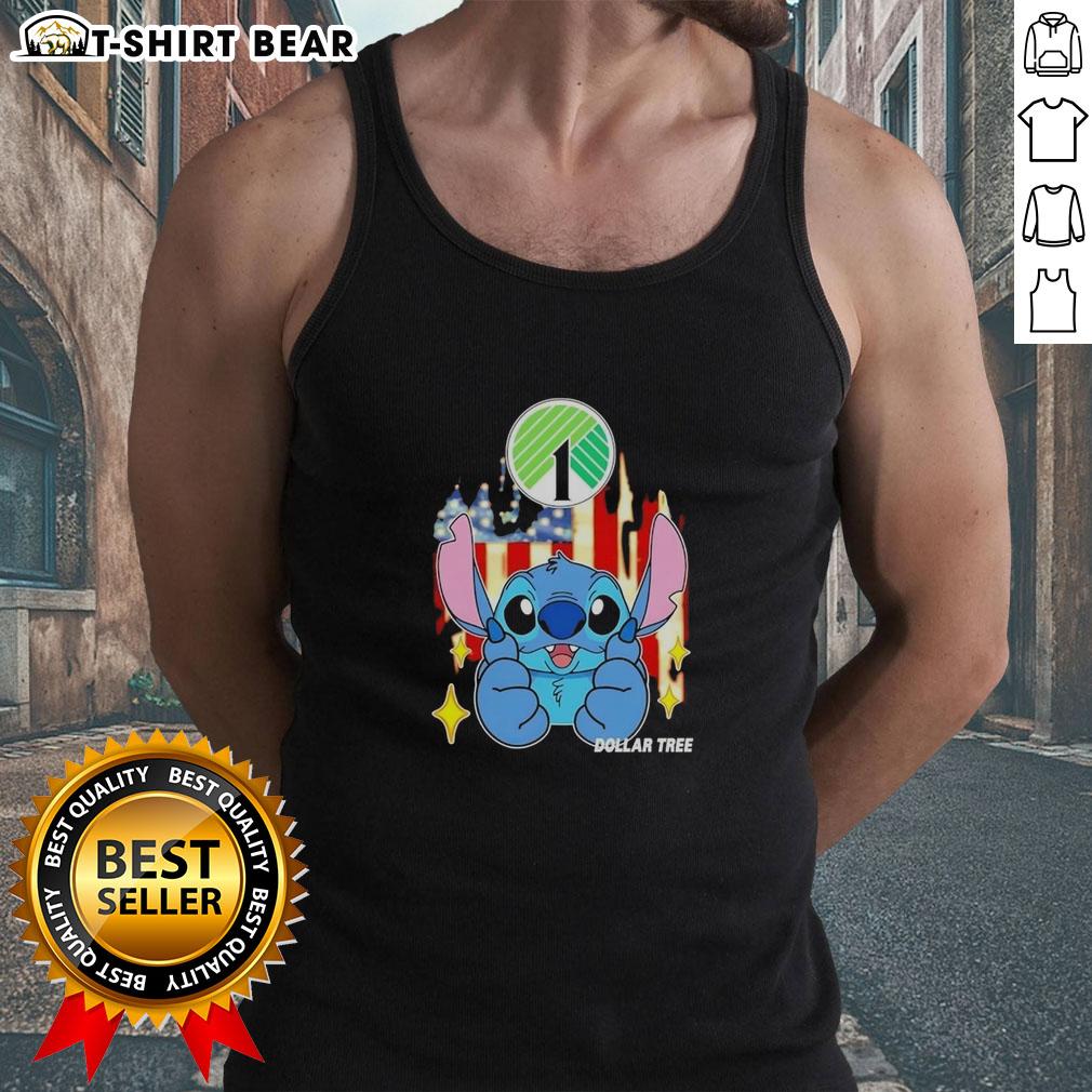 Pretty Stitch Like Dollar Tree USA Flag Tank Top featuring a vibrant American flag design, perfect for summer wear.