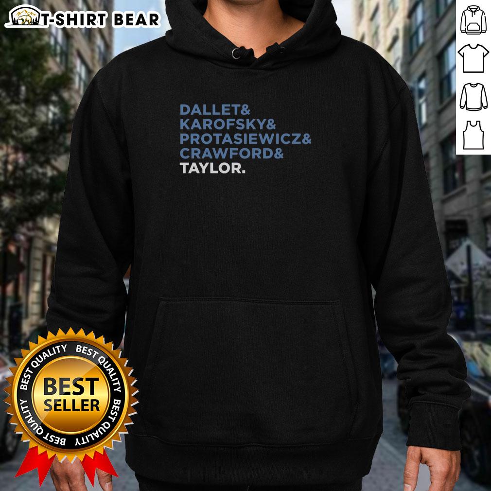 Stylish hoodie featuring Top Dallet, Karofsky, Protasiewicz, Crawford, and Taylor designs for trendy fashion enthusiasts.