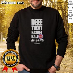 Top Detroit Pistons Playoffs 26 Mantra All Dawg Sweatshirt featuring team colors and bold graphic design.