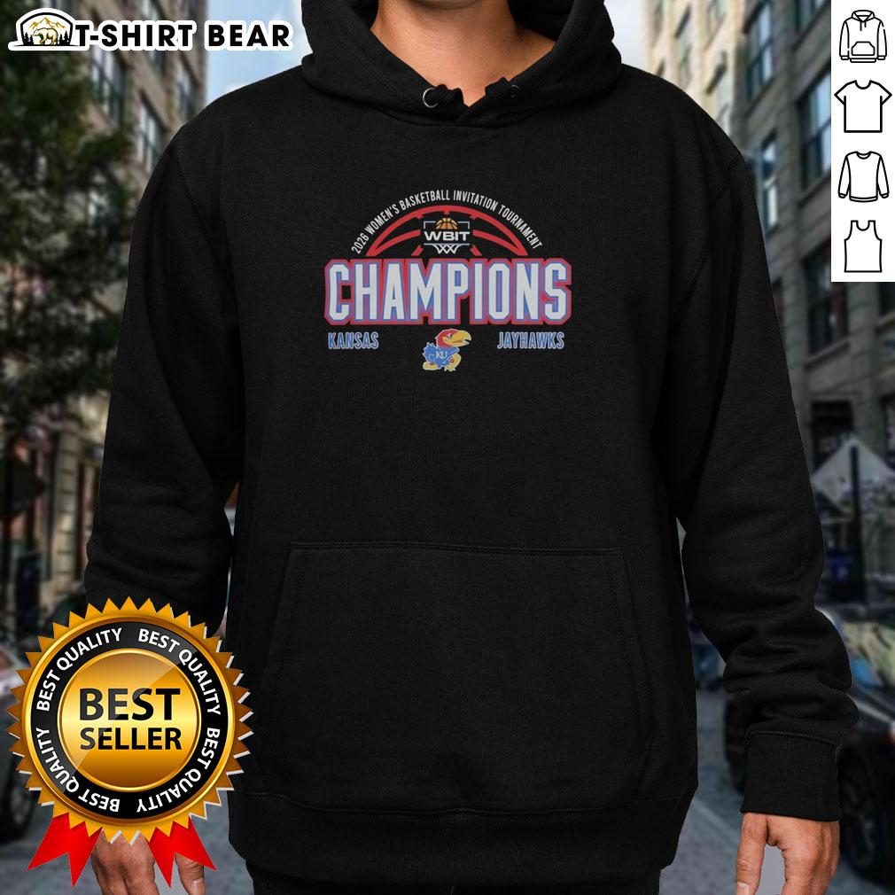 2026 Kansas Jayhawks Women's Basketball Champions hoodie showcasing team colors and logo, perfect for fans.