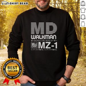 Vintage Sony MD Walkman MZ-1 sweatshirt featuring iconic minidisc design, perfect for music lovers and collectors.