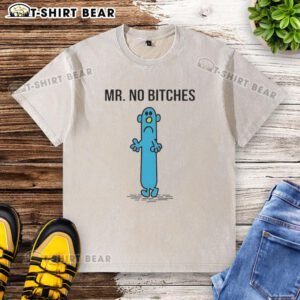 Top Mr Men of Roger Hargreaves Mr No Bitches washed t-shirt featuring vibrant design and playful character illustration.