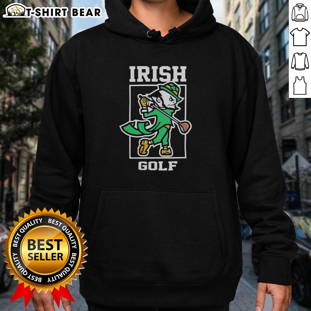 2026 Notre Dame Fighting Irish Golf Hoodie featuring iconic Leprechaun design, perfect for fans and golfers alike.