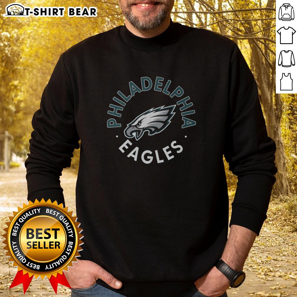 Cozy Top Philadelphia Eagles circle sweatshirt featuring team logo, perfect for fans to show their support.