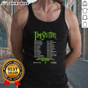 Top Timesplitters Outnumbered But Never Outgunned tour tank top featuring vibrant graphics and bold design for fans.