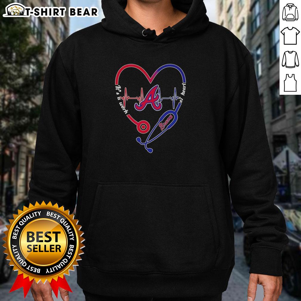 Hot Atlanta Braves stethoscope heartbeat hoodie design, showcasing team spirit and passion for baseball. Perfect for fans!