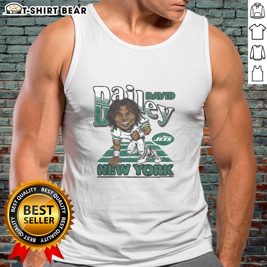 Alt Text: Stylish New York Jets David Bailey tank top featuring team colors, perfect for game day or casual wear.